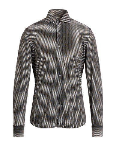 Ghirardelli Next Man Shirt Dark Green Size 17 ½ Polyamide In Gray