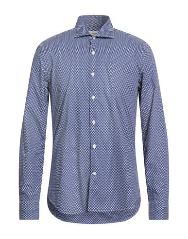 Ghirardelli Washed Man Shirt Navy Size 16 ½ Cotton In Blue
