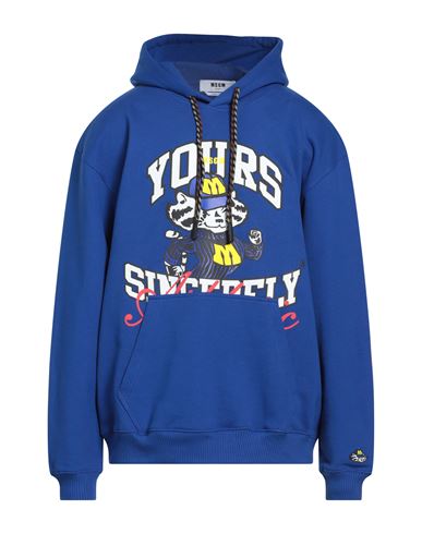 Msgm Man Sweatshirt Blue Size L Cotton In Blue