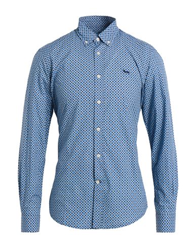 Harmont & Blaine Man Shirt Blue Size Xl Cotton In Blue