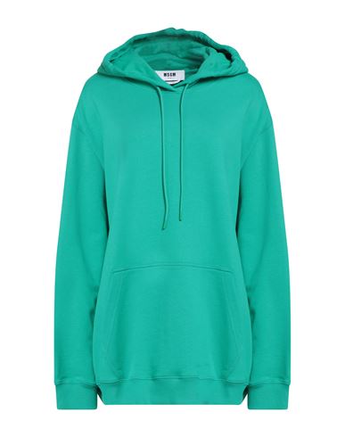Msgm Woman Sweatshirt Emerald Green Size Xl Cotton