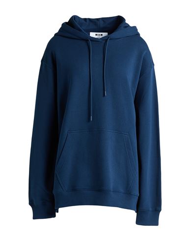 Msgm Woman Sweatshirt Midnight Blue Size M Cotton In Blue