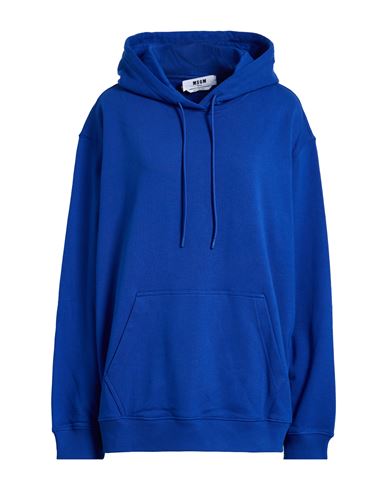 Msgm Woman Sweatshirt Bright Blue Size Xs Cotton