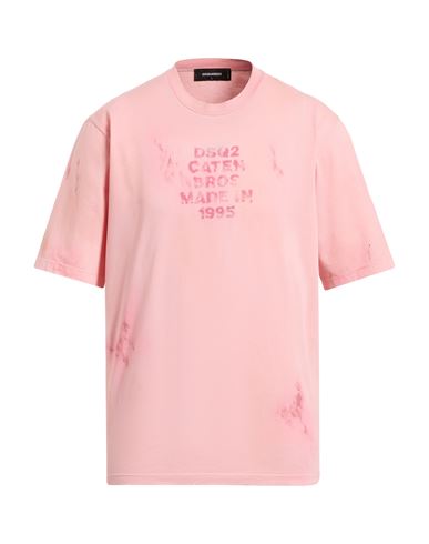 Dsquared2 Man T-shirt Pink Size L Cotton In Pink