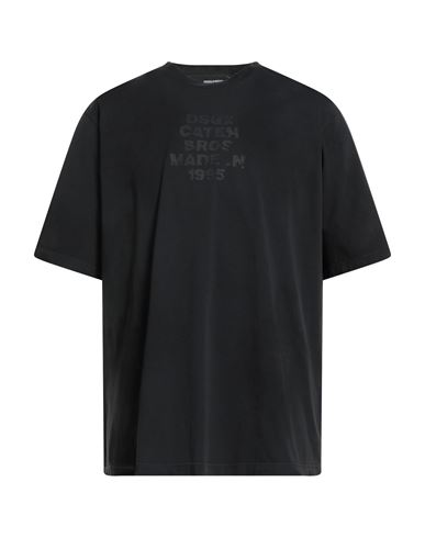Dsquared2 Man T-shirt Black Size L Cotton In Black