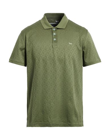 Harmont & Blaine Man Polo Shirt Military Green Size L Cotton In Green