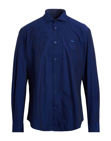 Harmont & Blaine Man Shirt Navy Size Xl Cotton In Blue
