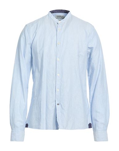 Fred Mello Man Shirt Sky Blue Size M Linen, Cotton In Blue