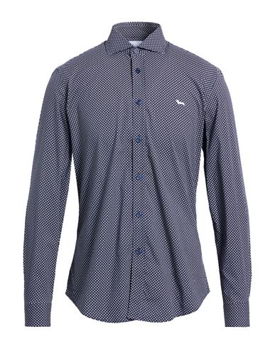 Harmont & Blaine Man Shirt Midnight Blue Size Xxl Cotton, Elastane In Blue