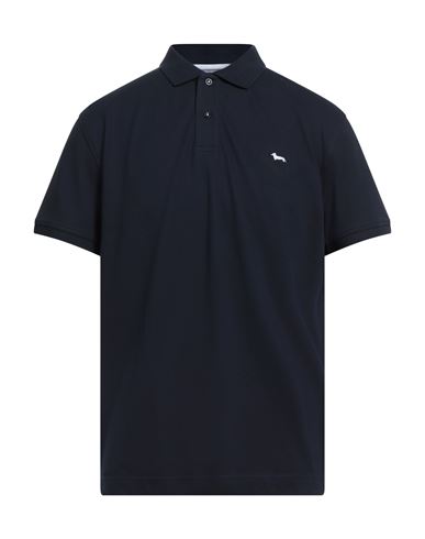 Harmont & Blaine Man Polo Shirt Midnight Blue Size Xl Cotton, Elastane In Black