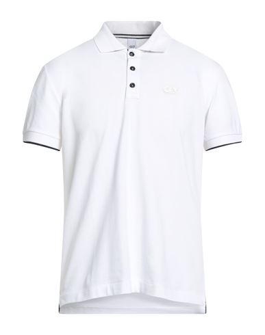 Alphatauri Man Polo Shirt White Size M Cotton, Elastane In White