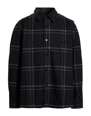 Theory Man Shirt Black Size L Cotton, Polyester In Black
