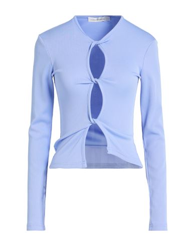 Christopher Esber Woman T-shirt Light Blue Size 6 Polyester, Elastane