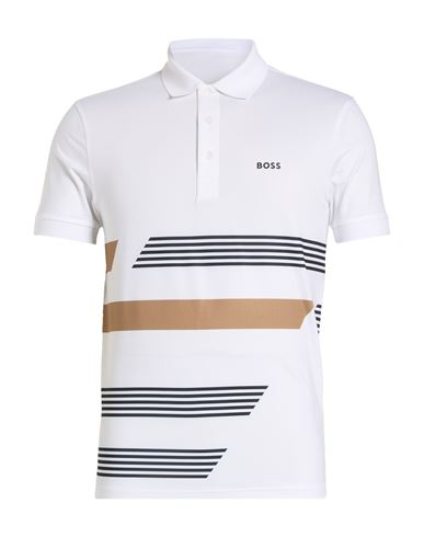 Hugo Boss Boss Man Polo Shirt White Size Xs Recycled Polyester, Elastane In White