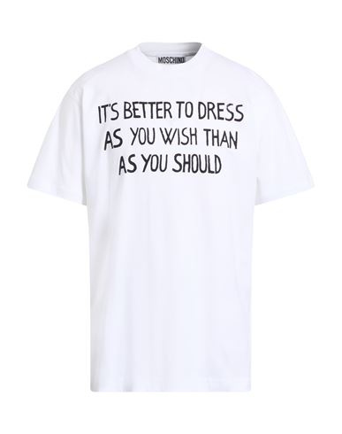 Moschino Man T-shirt White Size L Cotton In White