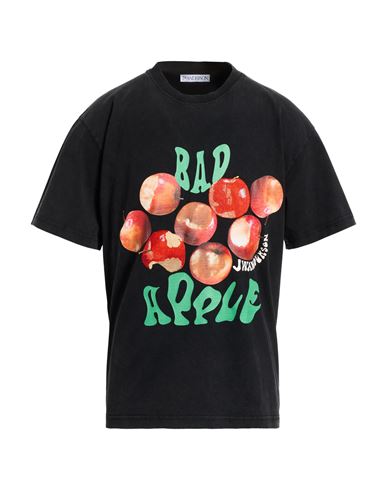 Jw Anderson Man T-shirt Black Size Xl Organic Cotton In Black