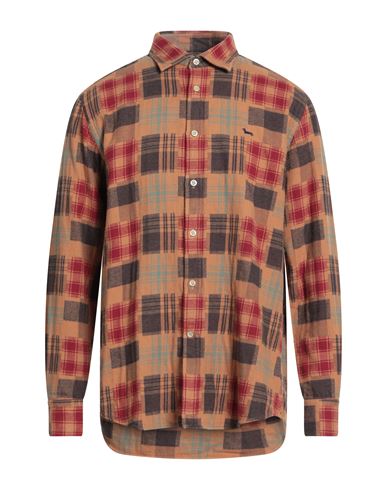 Harmont & Blaine Man Shirt Camel Size 3xl Cotton In Neutral