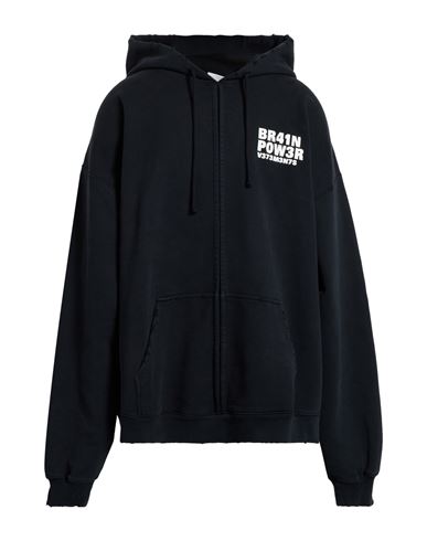 Vetements Man Sweatshirt Black Size M Cotton, Polyester In Black