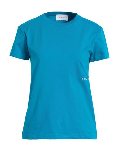 Shoe® Shoe Woman T-shirt Deep Teal Size L Cotton In Blue