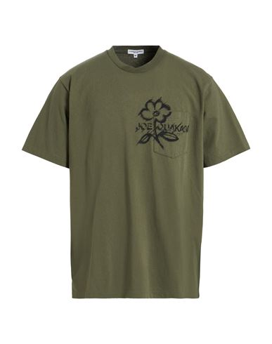 Engineered Garments Man T-shirt Military Green Size Xl Cotton In Green