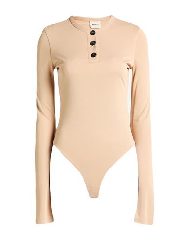 Khaite Woman Bodysuit Beige Size M Viscose In Sand