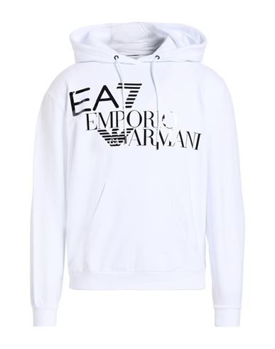 Ea7 Woman Sweatshirt White Size Xl Cotton, Elastane In White