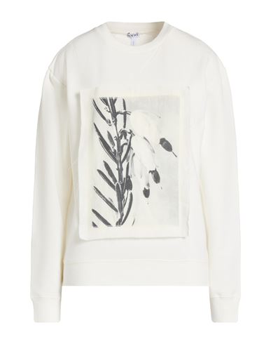 Loewe Woman Sweatshirt White Size M Cotton, Linen In Animal Print
