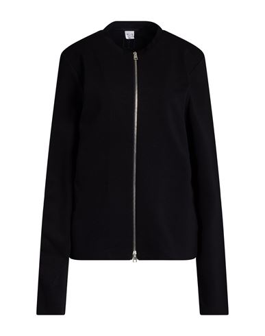 Fall Winter Spring Summer Woman Sweatshirt Black Size L Viscose, Nylon, Elastane In Black