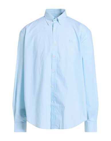 Harmont & Blaine Man Shirt Sky Blue Size 3xl Cotton In Blue