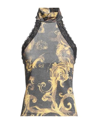 Versace Jeans Couture Woman Top Black Size L Polyester, Elastane, Polyamide In Black