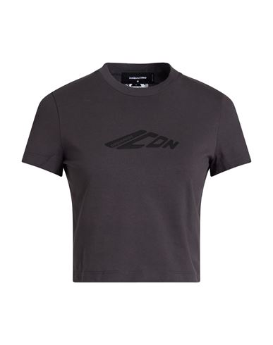 Dsquared2 Woman T-shirt Grey Size L Cotton In Brown