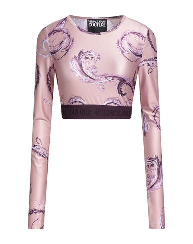 Versace Jeans Couture Woman T-shirt Blush Size 12 Polyester, Elastane In Purple