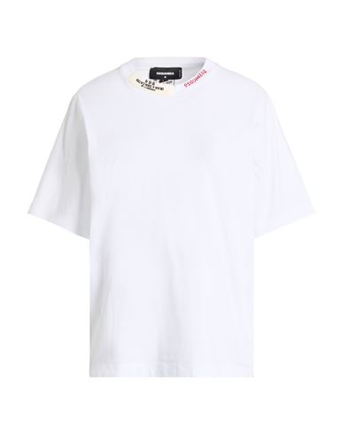 Dsquared2 Woman T-shirt White Size L Cotton In White