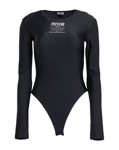 Versace Jeans Couture Woman Bodysuit Black Size 12 Polyamide, Elastane In Blue
