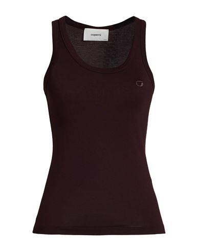 Coperni Woman Tank Top Chocolate Brown Size M Cotton, Modal In Brown