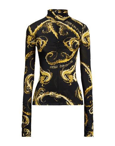 Versace Jeans Couture Woman T-shirt Black Size 0 Viscose, Elastane In Multi