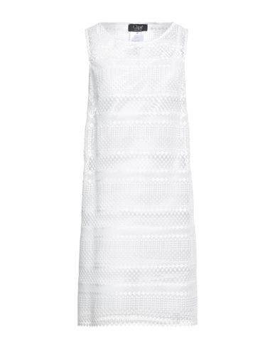 Clips Woman Mini Dress White Size 6 Polyester In White