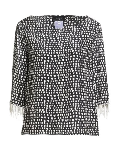 Clips Woman Top Black Size 10 Silk In Black