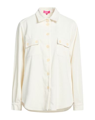 Éclà Woman Shirt Cream Size 10 Polyester, Nylon, Elastane In White