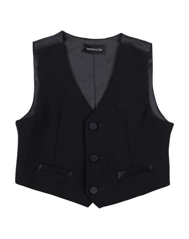Monnalisa Toddler Boy Tailored Vest Midnight Blue Size 5 Polyester, Viscose In Black