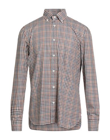 Luigi Borrelli Napoli Per Bongenie Grieder Since 1891 Man Shirt Brown Size 17 Cotton In Brown