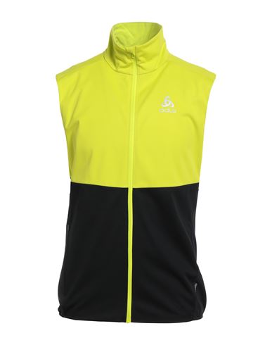 Odlo Man Vest Lime Green Size Xl Polyester In Yellow