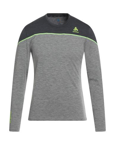 Odlo Man T-shirt Grey Size Xxl Merino Wool, Polyamide In Gray