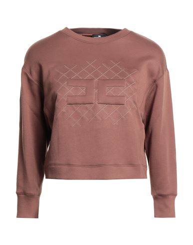 Elisabetta Franchi Woman Sweatshirt Chocolate Brown Size 4 Polyamide, Modal In Brown