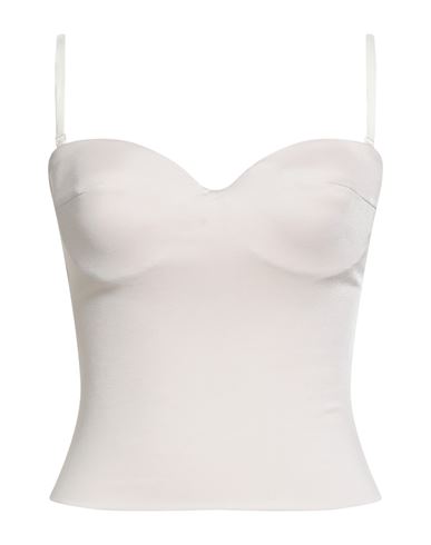 Elisabetta Franchi Woman Top Ivory Size 10 Viscose, Elastane In Blue