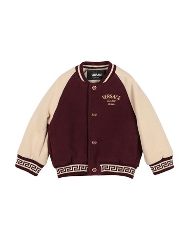 Versace Young Newborn Boy Jacket Burgundy Size 3 Wool, Polyamide, Cotton, Viscose, Polyester In Multi