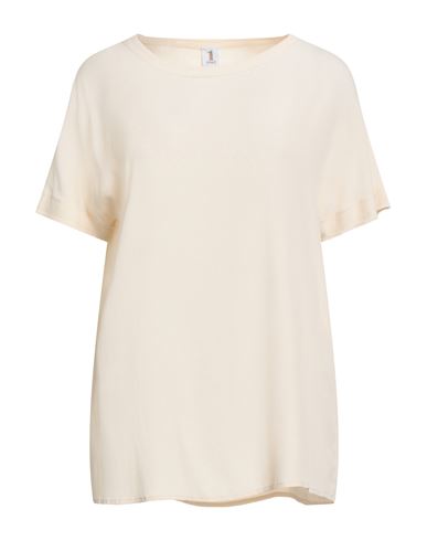 1-one Woman Top Beige Size 4 Acetate, Silk In Neutral