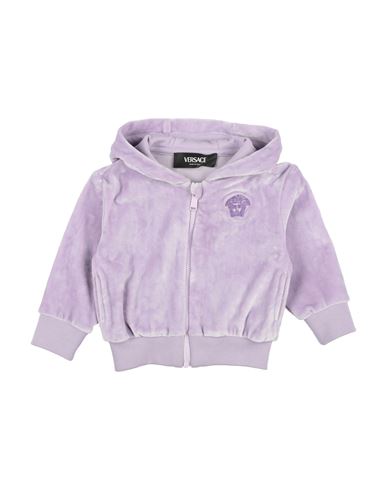 Versace Young Newborn Girl Sweatshirt Lilac Size 3 Polyester, Elastane, Viscose, Cotton In Purple