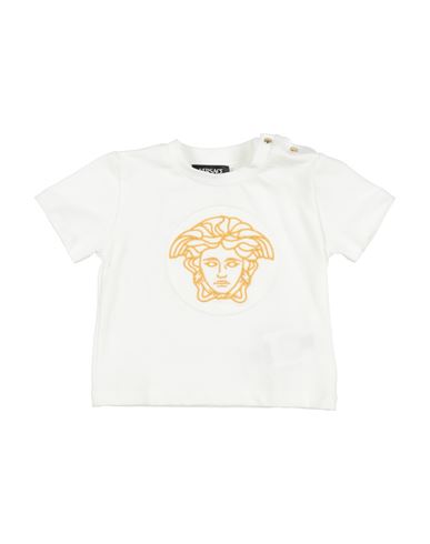 Versace Young Newborn T-shirt Cream Size 3 Cotton, Elastane, Viscose, Polyester In White