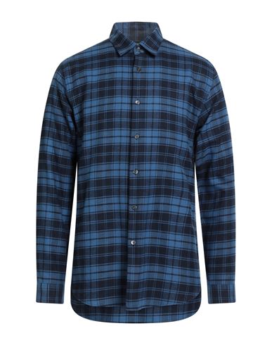 Theory Man Shirt Slate Blue Size L Cotton In Blue